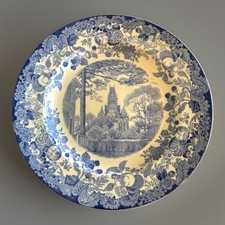 1927 Wedgwood Harvard University Blue and White Memorial Hall 10.25
