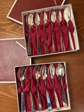 Vintage Polish Silver-Plated Spoon Sets (Pair of 6-Piece Boxed Sets) – Mid-Centu picture