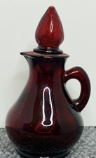 Avon Vintage Ruby Red Mini Cruet Decanter With Stopper Glass Bottle 6