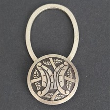 Vintage Taxco Sterling Silver Key Fob Eagle 1 Marked & Signed Mexico Keyring picture