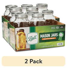 (2 pack) Wide Mouth 64oz Half Gallon Mason Jars with Lids & Bands, 6 Count picture