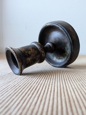 Vintage Solid Brass Bronze Candle Holder Heavy Patinated Candlestick 470g picture