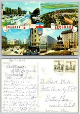 Vintage 1973 Belgrade Yugoslavia Postcard - City Views, Kalemegdan, Parliament picture