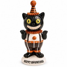 Vintage Halloween Black Cat Figurine, Table, Shelf Home Decor picture