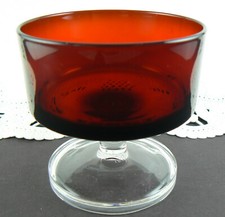 Crystal d'Arques  Ruby Red Glass Clear Stem Wine Sherbet Goblet Pedestal 6 oz. picture