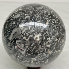Natural Picasso Jasper Sphere Black Gray Crystal Ball Healing 2920G (6.43LB) picture