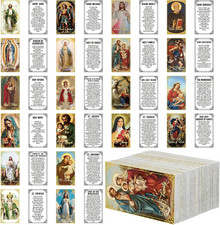 Skyygemm 240 Pcs Catholic Holy Cards Bulk Saints Prayers 20 Styles picture
