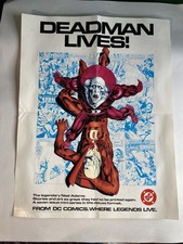 DEADMAN LIVES NEAL ADAMS 1984 RARE PROMO POSTER NEW SHARP CORNERS FOLDED 22 X 17 picture