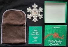 1988 Gorham Gold Filled Sterling Silver  Christmas Snowflake With Box & Paper picture
