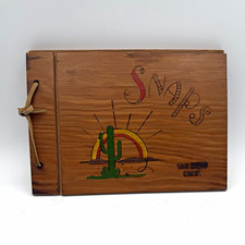 Vintage Wooden String-Tie Scrapbook Photo Album 