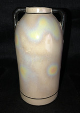 Vintage Czech Lusterware Vase Red Dime Mark Read Description picture