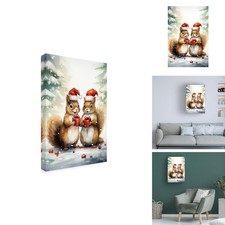 Trademark Fine Art Squirrels Buddies for Christmas Canvas 24x16 ALI70277-C1624GG picture