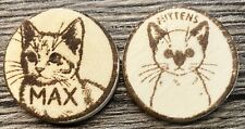 Wooden Coin Token Set - Max And Mittens - Cat Adoption - Souvenir - Artisan picture