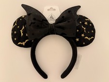 Disney Parks 2026 Halloween Minnie Mouse Bats Ear Headband *New With Tags picture