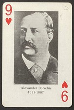 Alexander Borodin Russian Composer and Chemist Vintage Single Swap Playing Card picture
