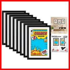 8 Pack Comic Book Frame UV Protection Display, Black white Mat picture