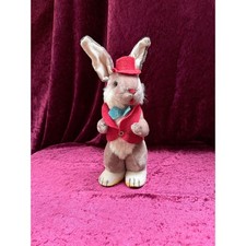 Vintage 1950s Gund Plush Rabbit Music Box – “Rock-a-Bye Baby” + Felt Outfit picture