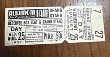 Vintage Fair Ticket Altamont Fair 1937 Grand stand Unused New York, State NY picture