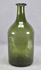 Antique 1840s German Black Forest Olive Green Demijohn Open Pontil Bottle picture