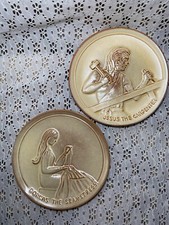 LOT 1970s FRANKOMA Teenagers Of The Bible Plates Jesus & Dorcas the Seamstress picture