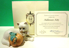 LENOX HALLOWEEN KITTY Cat sculpture October Pumpkin Kitten - NEW in BOX with COA picture