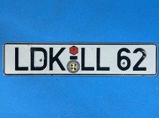 Original German Expired License Plate LDK LL 62 Neubrandenburg Collectible picture