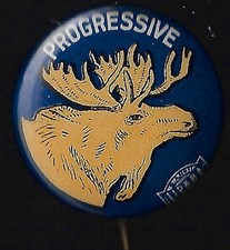 1912 Teddy Roosevelt Progressive Bull Moose Party Presidential Campaign Button picture