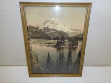 Vintage Hand Tinted Photo of Mt Rainier ? Mt Hood ? Mt Shasta ? Photo picture