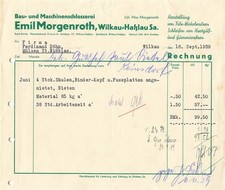 Old Invoice - Emil Morgenroth Wilkau-Haßlau 1930s German Reich picture