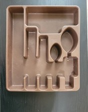 Vtg Rubbermaid Dark Brown Large Cutlery Tray Silverware Drawer Organizer #2922 picture