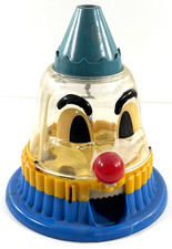 vtg 50s Ring Ding Evil Clown Gumball Machine Blue Yellow plastic  picture