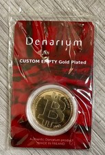 Sealed 2015 Denarium CUSTOM EMPTY  Gold Plated Bitcoin picture