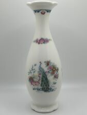 1989 ROYAL DOULTON Porcelain Bone China Vase JRDJAP SUMMER Peacock & Florals picture