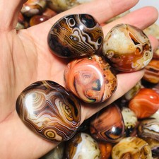 50PCS Crazy Lace SILK Banded Agate Polished Tumbled Stone Madagascar picture