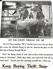 WWI Curtiss Seaplane US Navy Trans-Atlanic Flight Poster Advertisment picture
