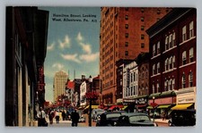 Allentown Pennsylvania PA Hamilton Street Looking West Stores Cars Postcard 1948 picture