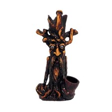 Sitting Bearded Tree Man Handmade Tobacco Smoking Hand Pipe Nature Forest Bark picture