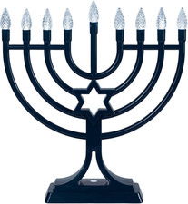 LED Hanukkah Menorah 12-Inch Battery Operated Flameless Candelabra picture
