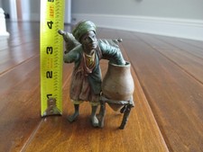VINTAGE ANTIQUE AUSTRIAN VIENNA BRONZE AFRICAN BEDOUIN FIGURE picture