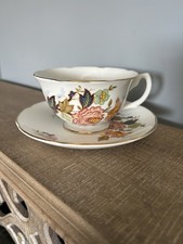 Marlborough Bone China Teacup and Saucer Set - Mikado Floral picture
