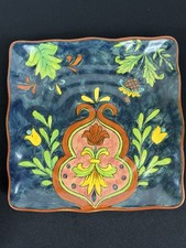 Talavera Hand Painted Mexican Art Vintage 9” Square Plate Serving/ Wall picture