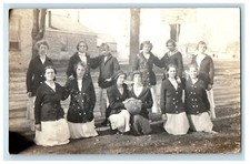 c1910's Mt. Carmel High School Students Girls Indiana IN RPPC Photo Postcard picture