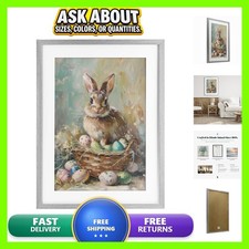 Stupell Industries 'spring Easter Bunny Basket' Framed Print Under Glass picture
