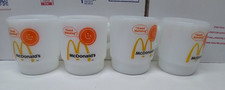 4 VINTAGE WHITE McDONALD'S ANCHOR HOCKING 'GOOD MORNING' COFFEE CUPS  / MUGS picture