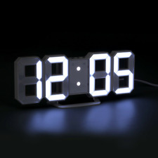 Digital 3D LED Big Wall Desk Alarm Clock Snooze 12/24 Hours Auto Brightness USB picture