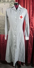 1940s 1950s American Red Cross Mercantile Uniforms Gray Lady Dress Size 10 Small picture