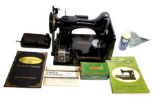 Beautiful Vintage FEATHERWEIGHT 221 SINGER Sewing Machine +CASE & MORE  AM787977 picture