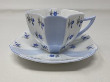 VTG Shelley Blue Charm Cup & Saucer Queen Anne Shape c. 1940 Fine Bone England picture