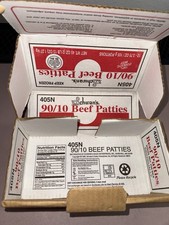 Vintage Schwan's 90/10 Beef Patties Cardboard Box 405N Retro Grocery Display picture