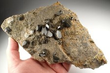 BARYTE * DARK YELLOW-GREEN FINE CRYSTALS ON MATRIX  Lahost, CZECH REPUBLIC picture